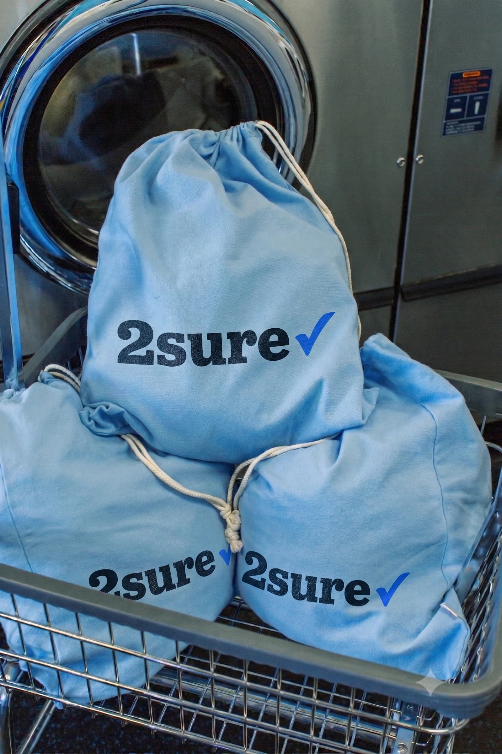 Laundry being handled by a 2Sure team member